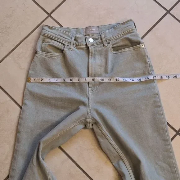 Everlane The Way-high Jean Garmet Dyed Light Green High Rise Size 26 Tall - Picture 10 of 11